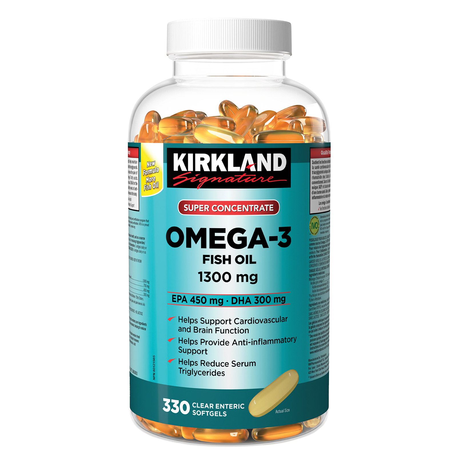 Kirkland Signature Super Concentrate Omega-3 Fish Oil, 330 Softgels