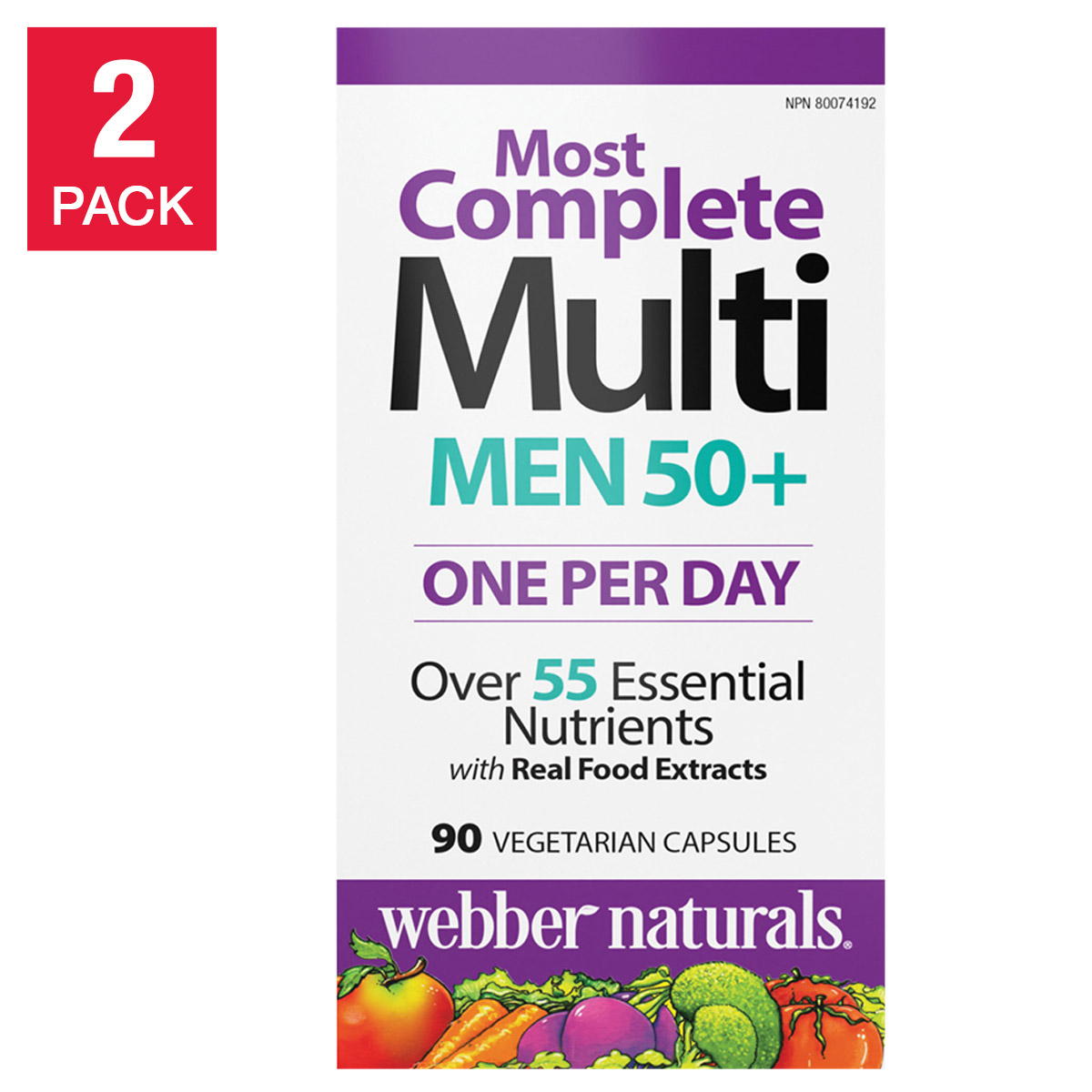 webber naturals Men’s 50+ Most Complete Multi - 2 x 90 vegetarian capsules