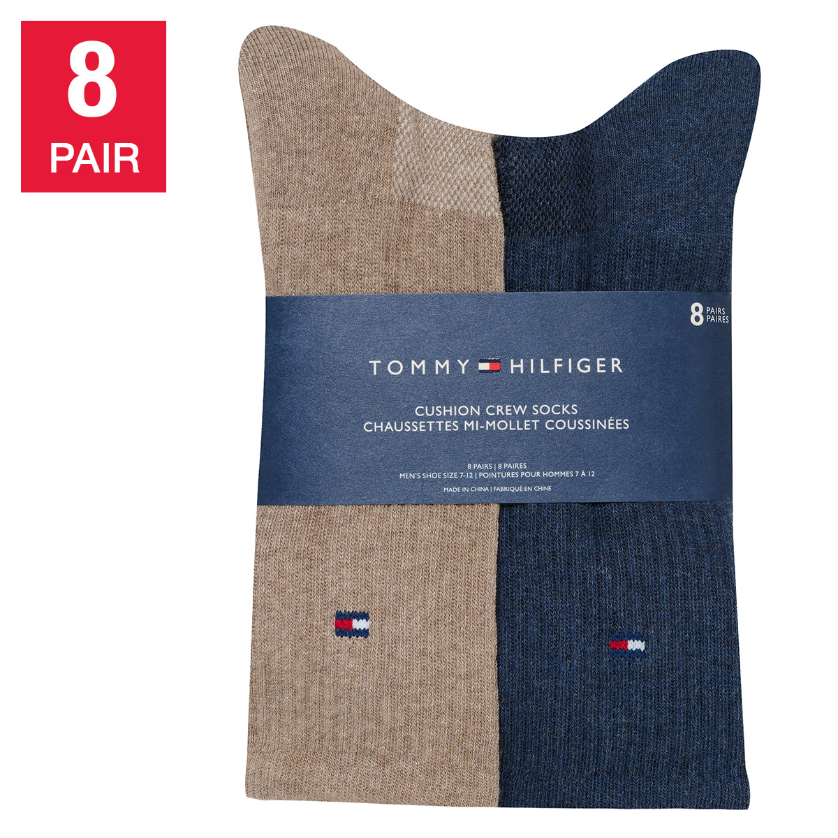 Tommy Hilfiger Men’s Crew Socks, 8 pair
