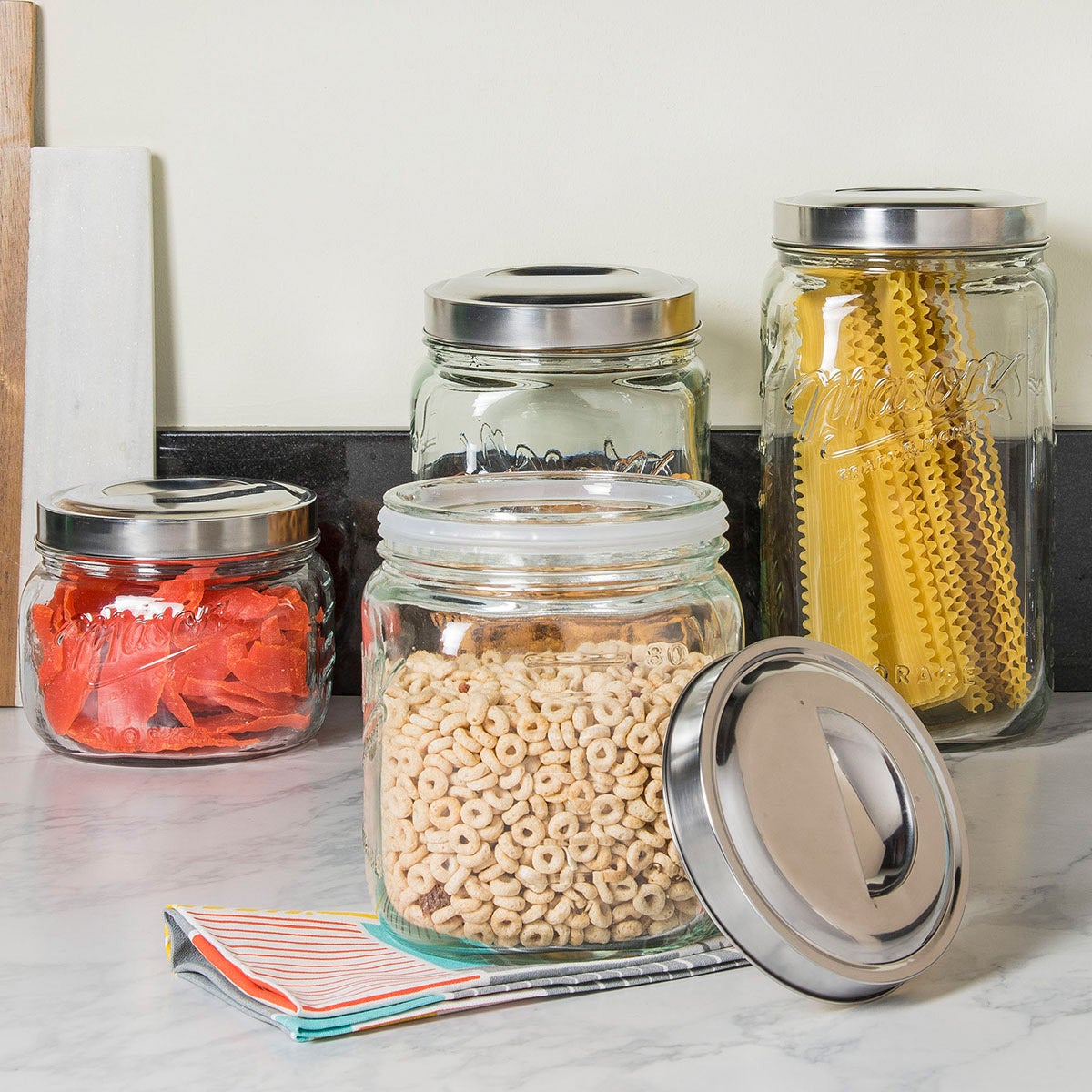 Mason Craft & More 4-piece Glass Canister Set | Costco Mason Craft & More 4-piece Glass Canister Set | Costco