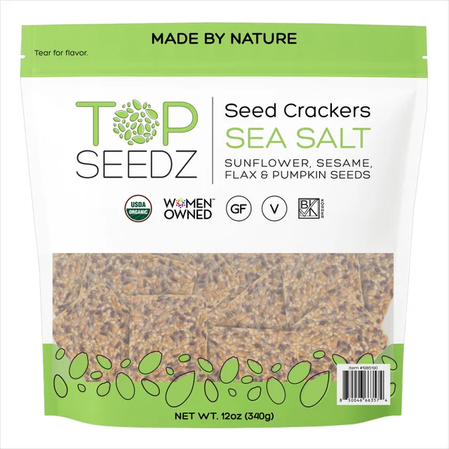 TOP SEEDZ ORGANIC SEA SALT SEED CRACKERS 12 OUNCES