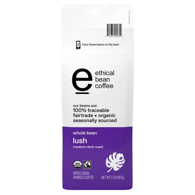 ETHICAL BEAN ORGANIC LUSH BLEND 2 LBS WHOLE BEAN
