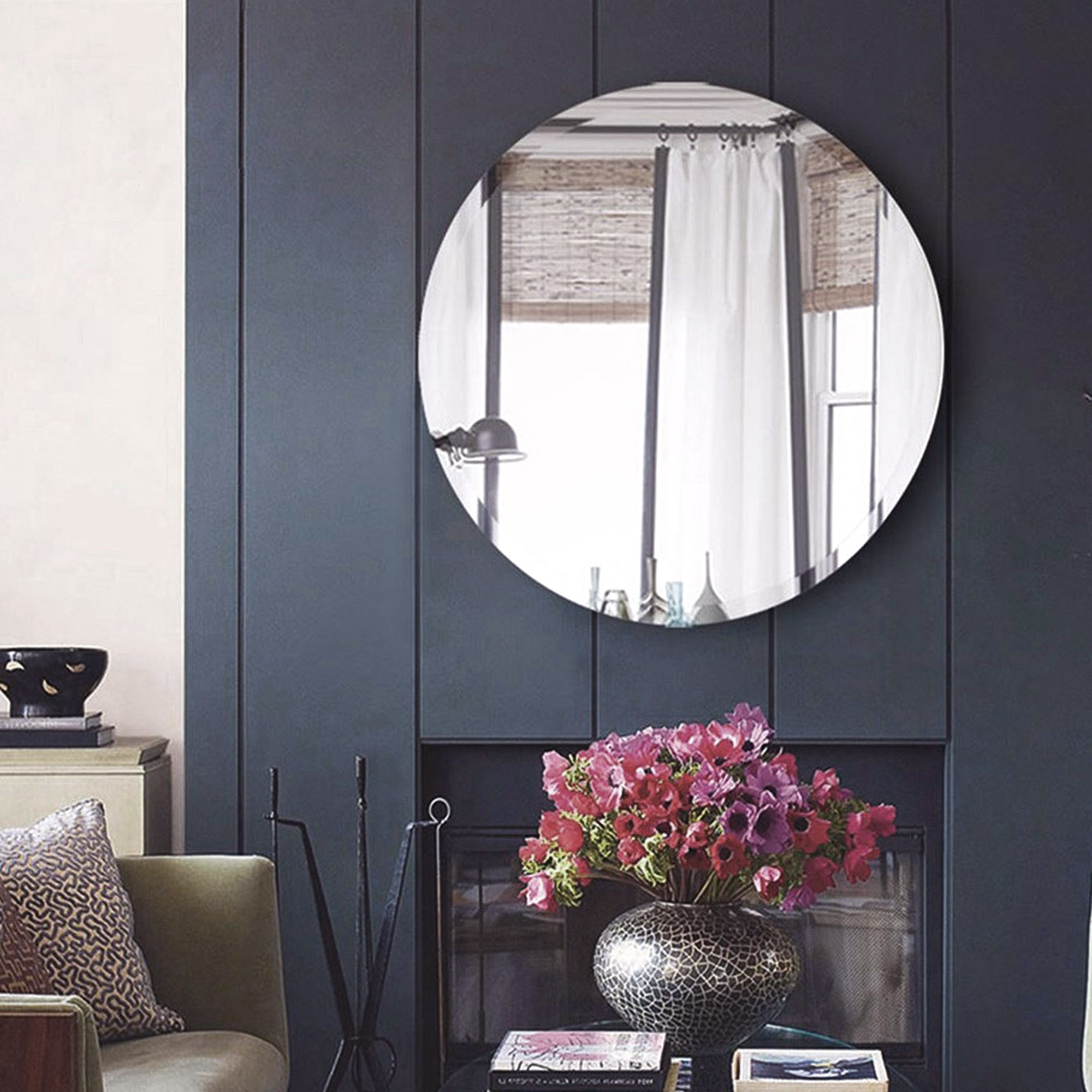 Roxy Classic Round Mirror with Beveled Edge