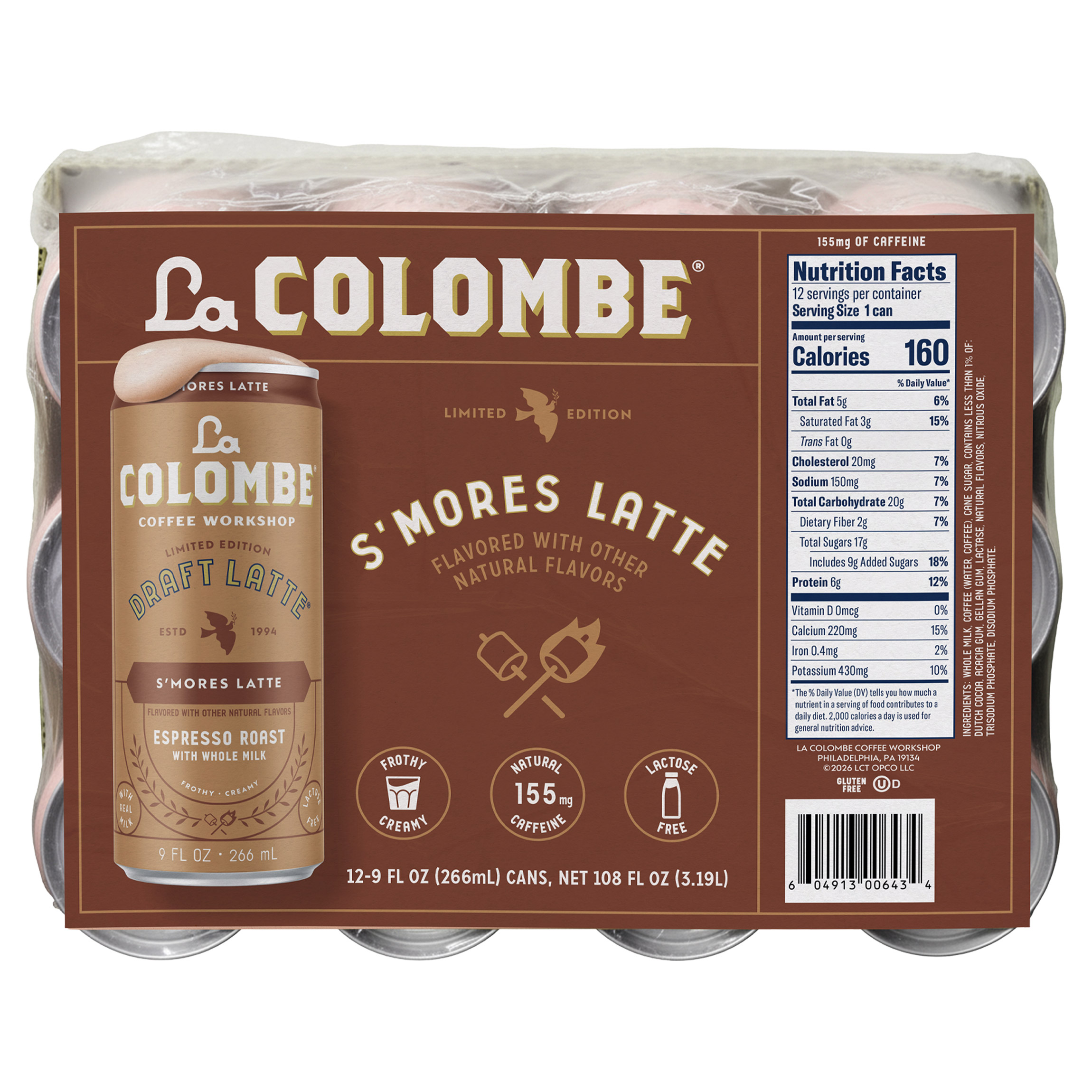 La Colombe Draft Latte, S'mores Latte, 9 fl oz, 12-count | Costco