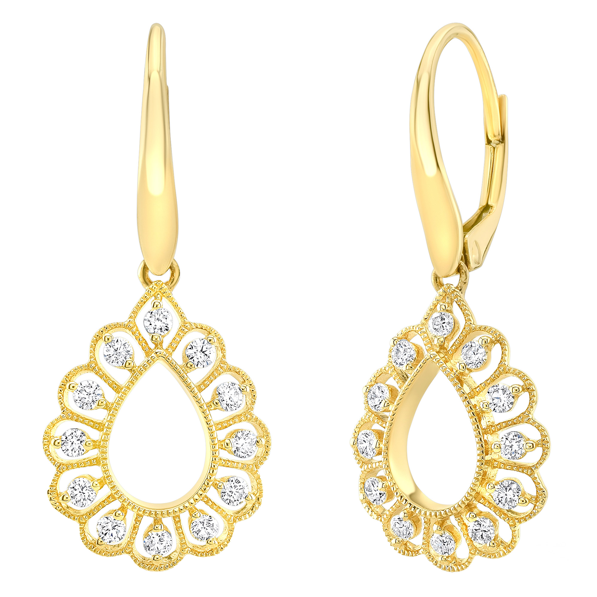 Round Brilliant Diamond Teardrop Earrings (0.34 ctw)