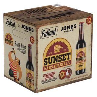JONES SODA FALLOUT SUNSET SARSAPARILLA 12 PACK 12 OUNCES EACH