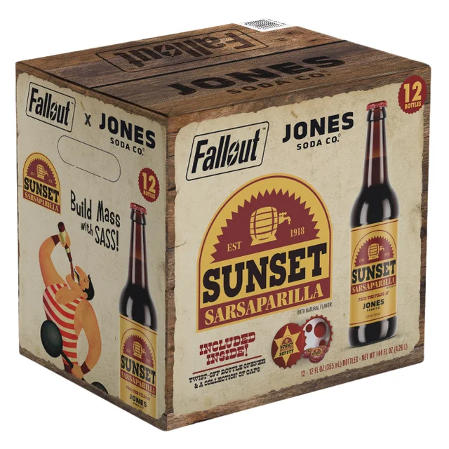 JONES SODA FALLOUT SUNSET SARSAPARILLA 12/12 FL OZ
