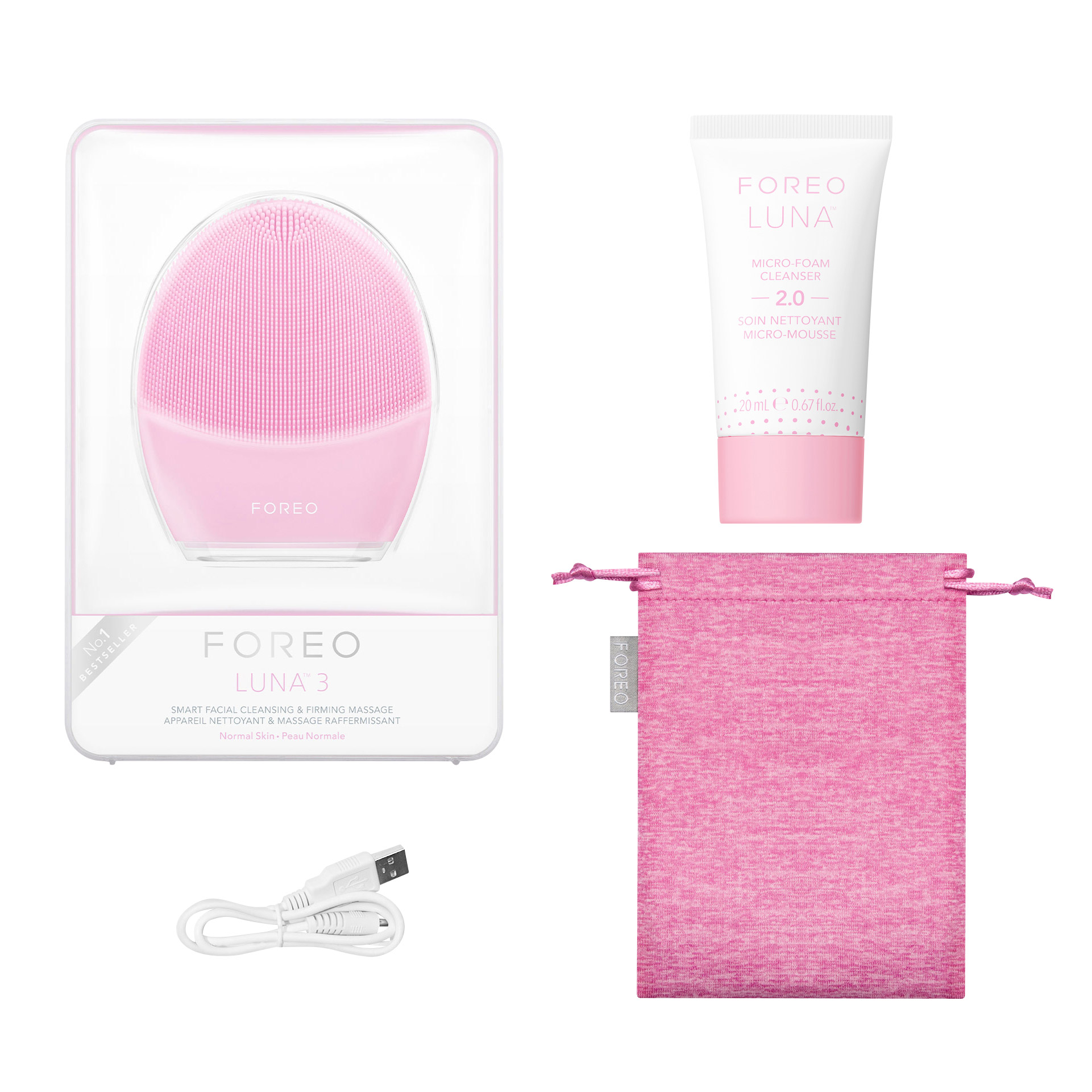 FOREO LUNA 3 Cleansing Routine for Normal Skin + Micro-Foam
