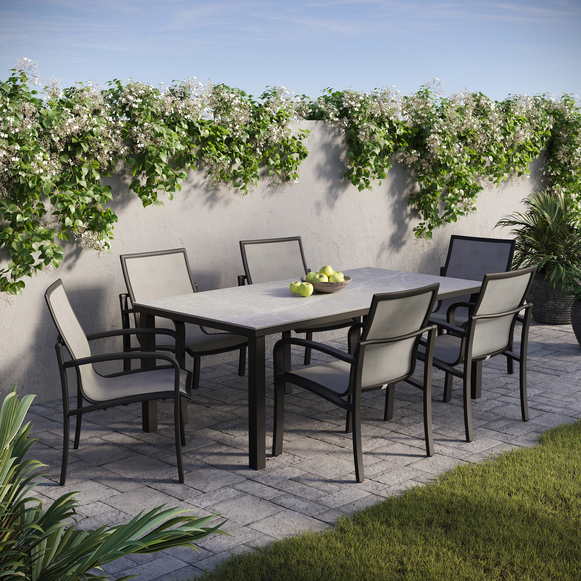 Agio Maxwell 7-piece Outdoor Patio Sling Dining Set | Costco