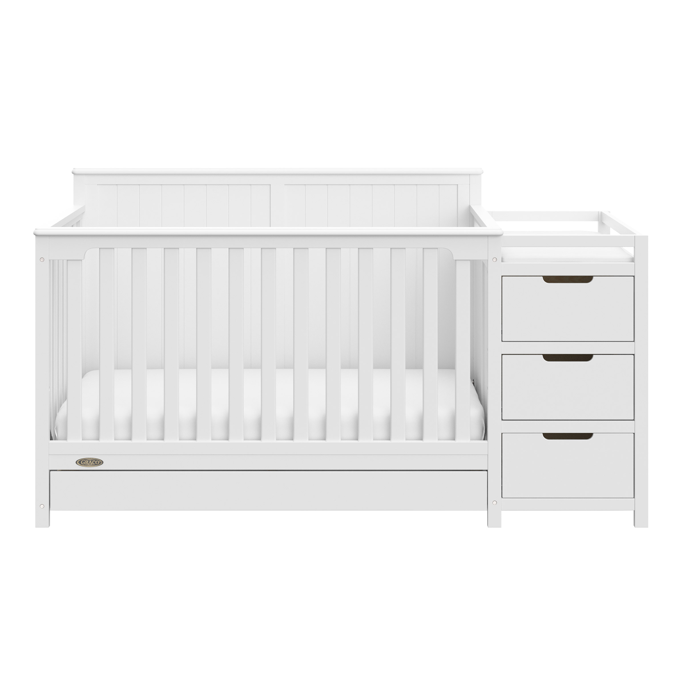 Graco Hadley 5-in-1 Convertible Crib and Changer with Drawer, White