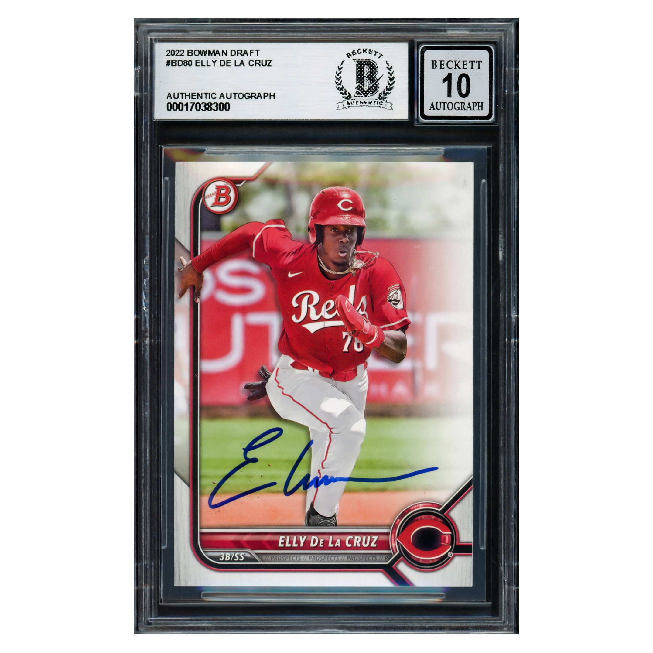 Elly De La Cruz Autographed 2022 Bowman Draft Rookie Card #BD80