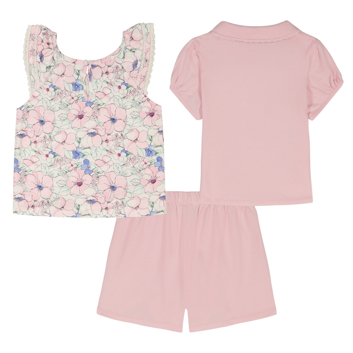 Janie & Jack Kids' 3-piece Pink Floral Skort Set | Costco