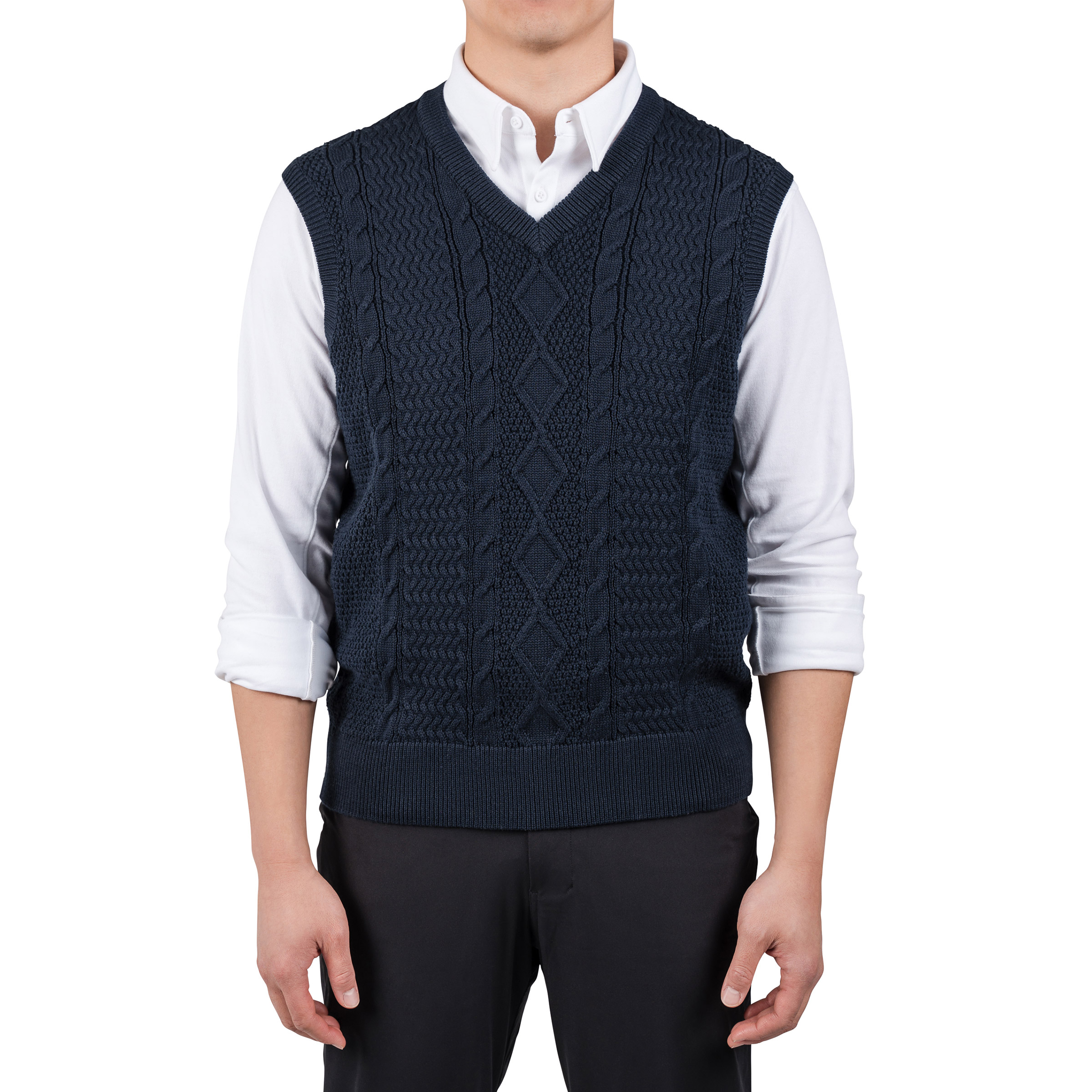 United Colors of Benetton Men's Cable Knit Vest | Costco