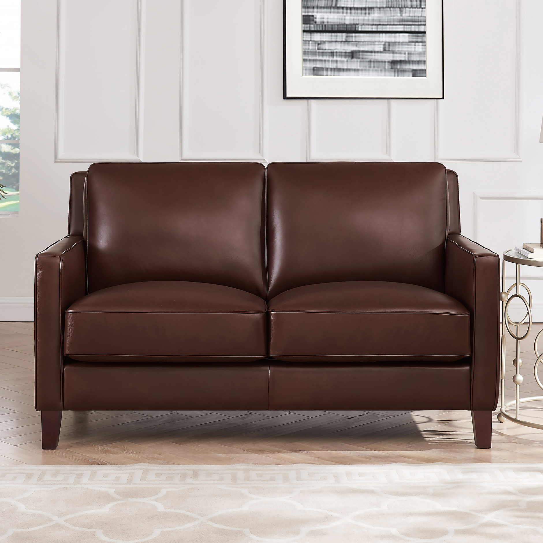 Prospera Home West Park Top-grain Leather Loveseat