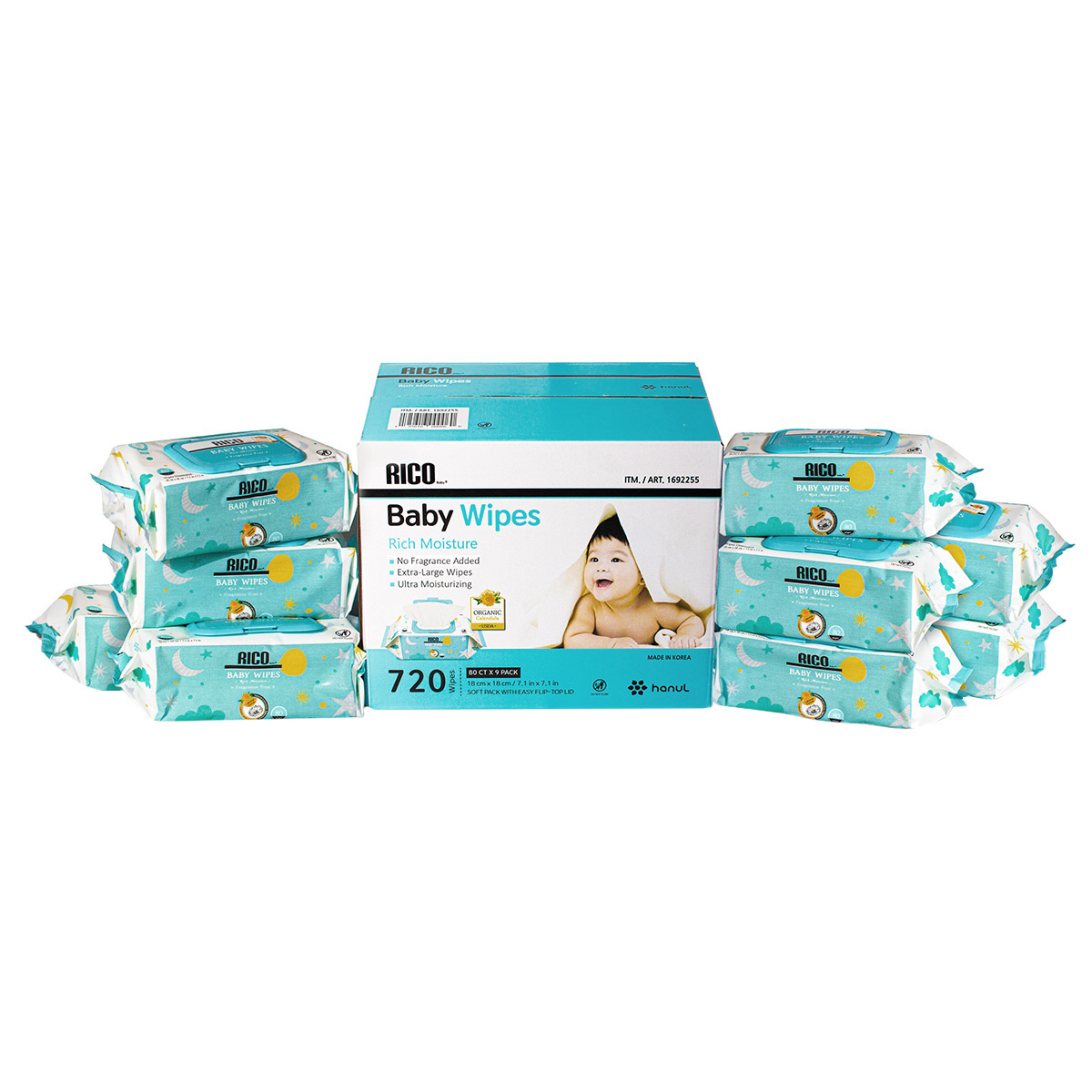 【新品・未開封品】コストコ RICO Baby  720 Wipes 2箱 RICO Baby Wipes, 720-count | Costco