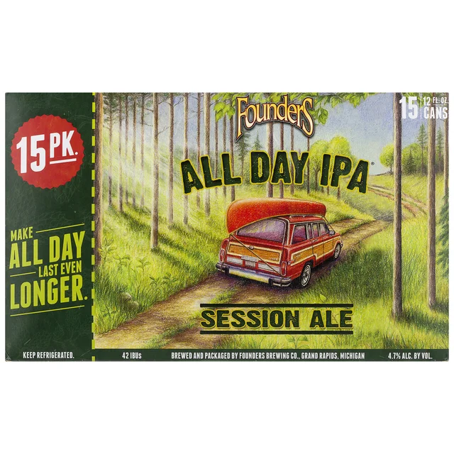 Founder All Day IPA Cans, 12 fl oz, 15-count