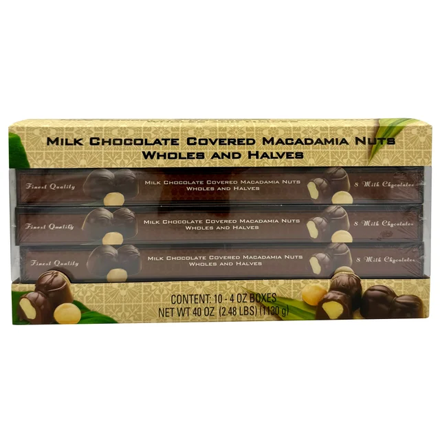 HAWAIIAN KING CANDIES MILK CHOCOLATE MAC NUT 10/4 OZ BOXES