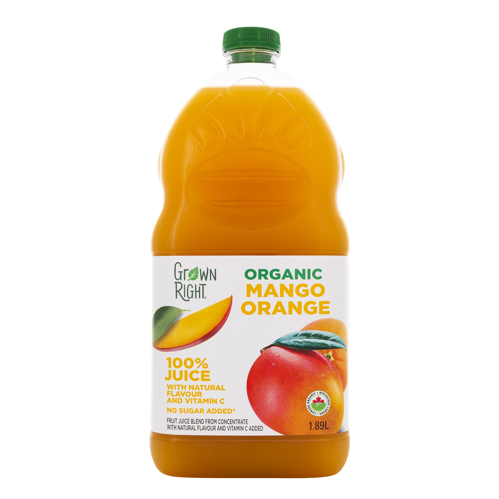 Grown Right Organic Mango Orange Juice, 2 × 1.89 L