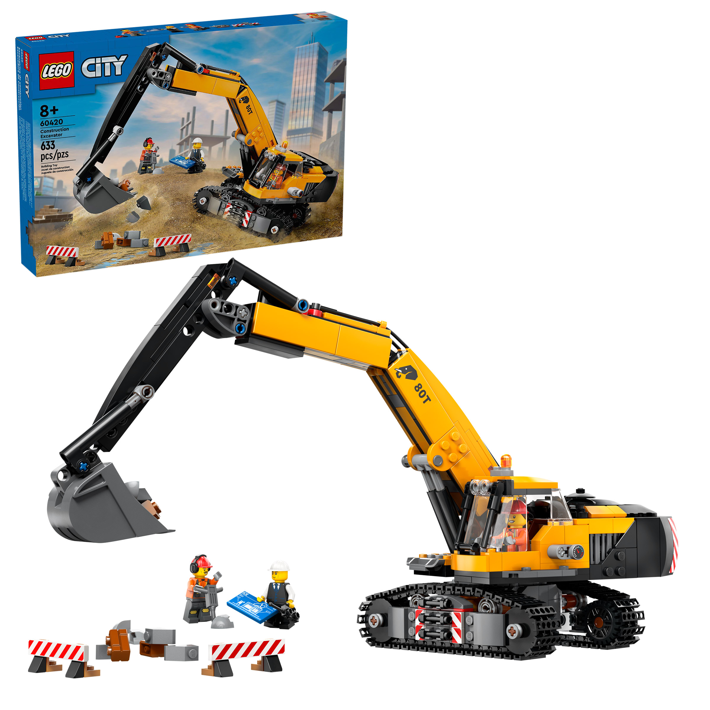 LEGO City Yellow Construction Excavator Toy Digger 60420