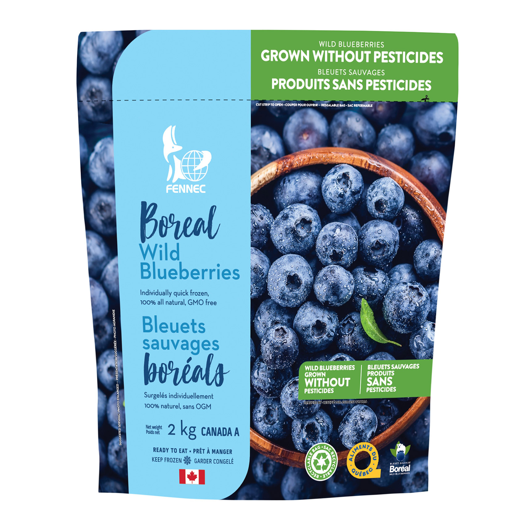 Fennec Boreal Wild Blueberries, 2 kg