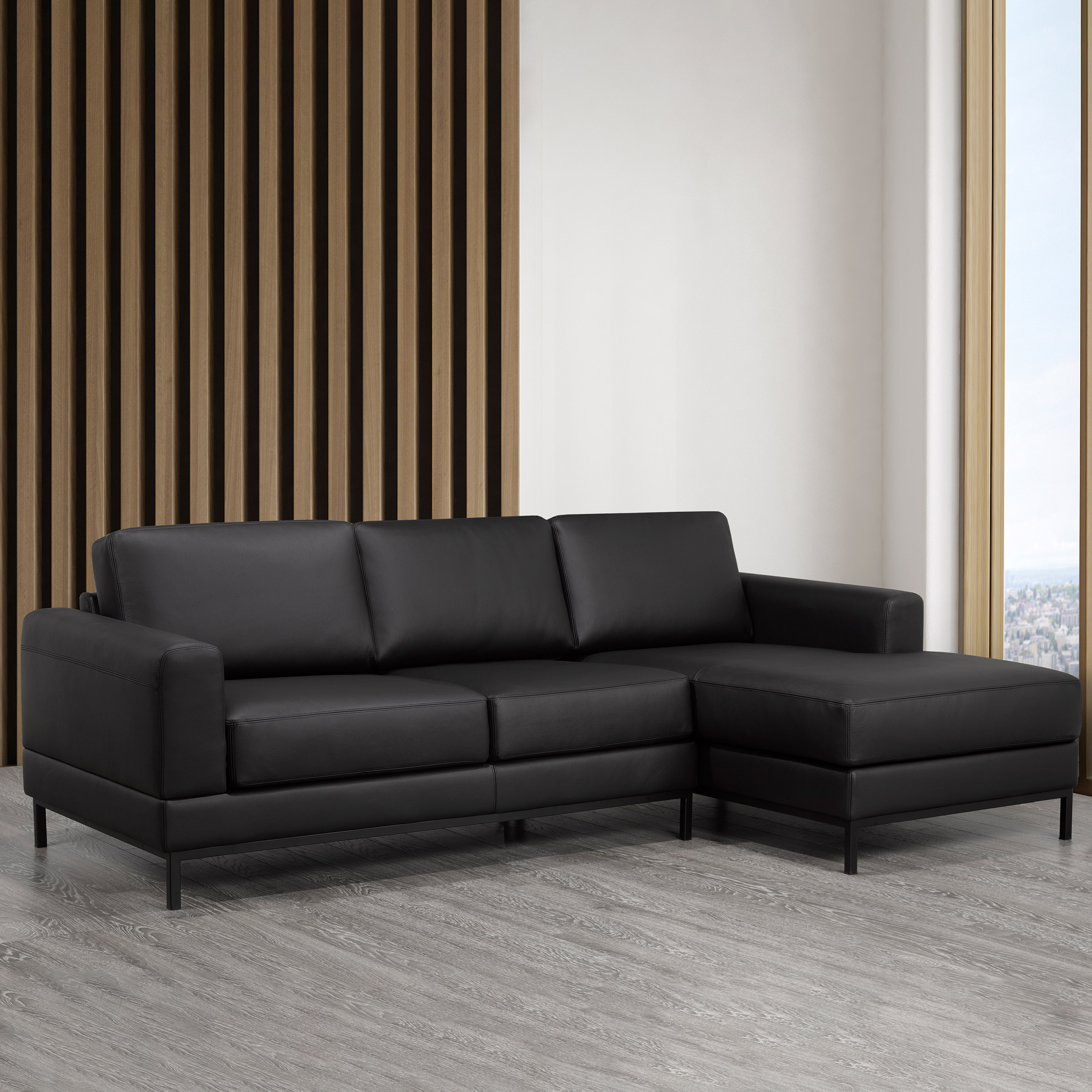 Galleria 2-piece Top Grain Leather Right-hand Facing Sectional