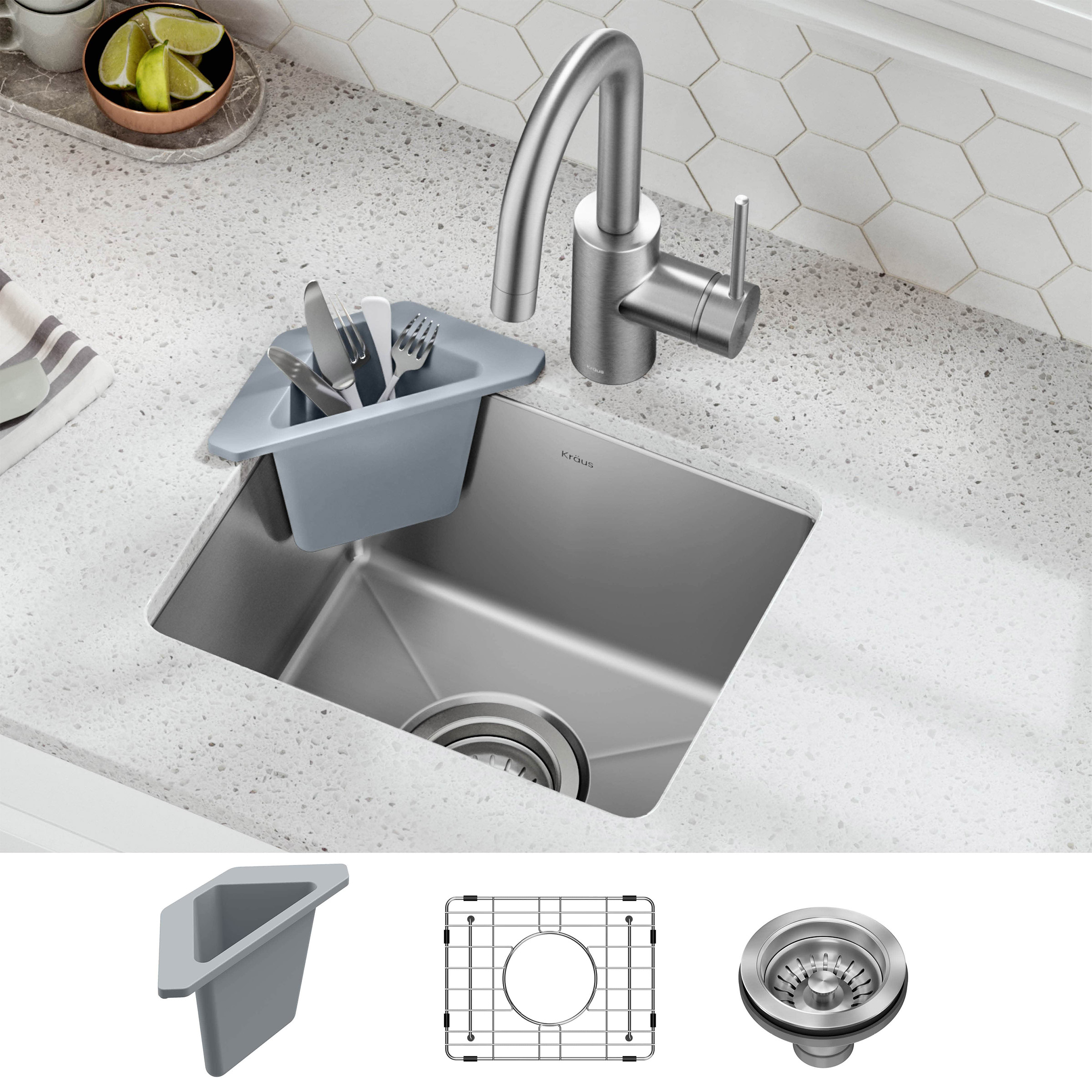 KRAUS Undermount Single Bowl 18 Gauge Stainless Steel Sink