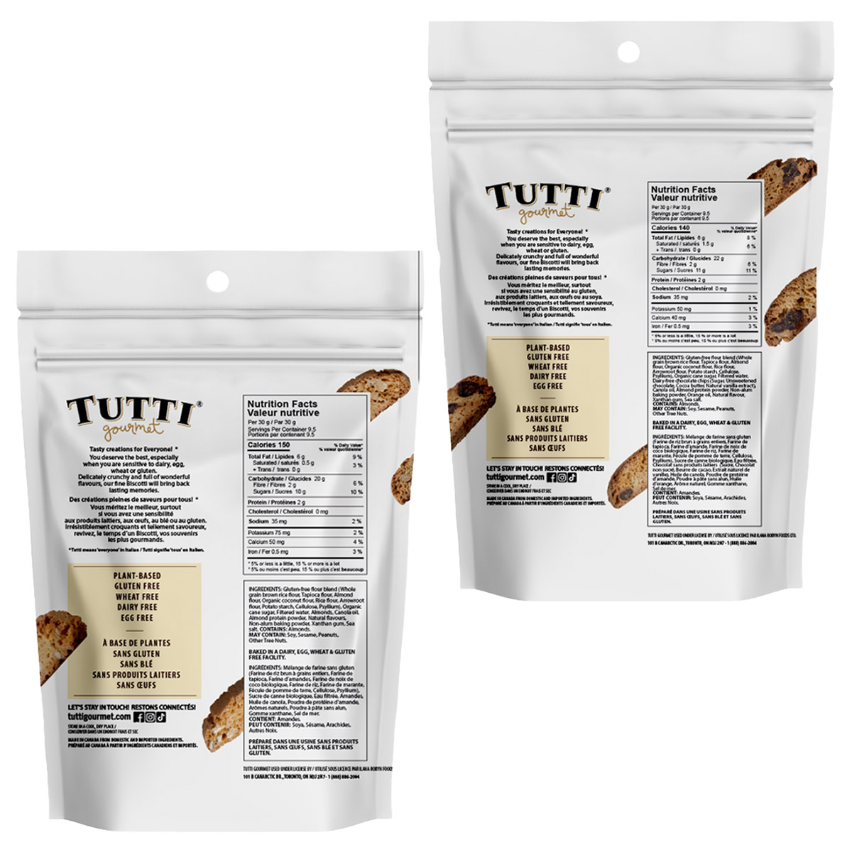 Tutti Gourmet - Gluten Free Biscotti, 6 × 284 g | Costco