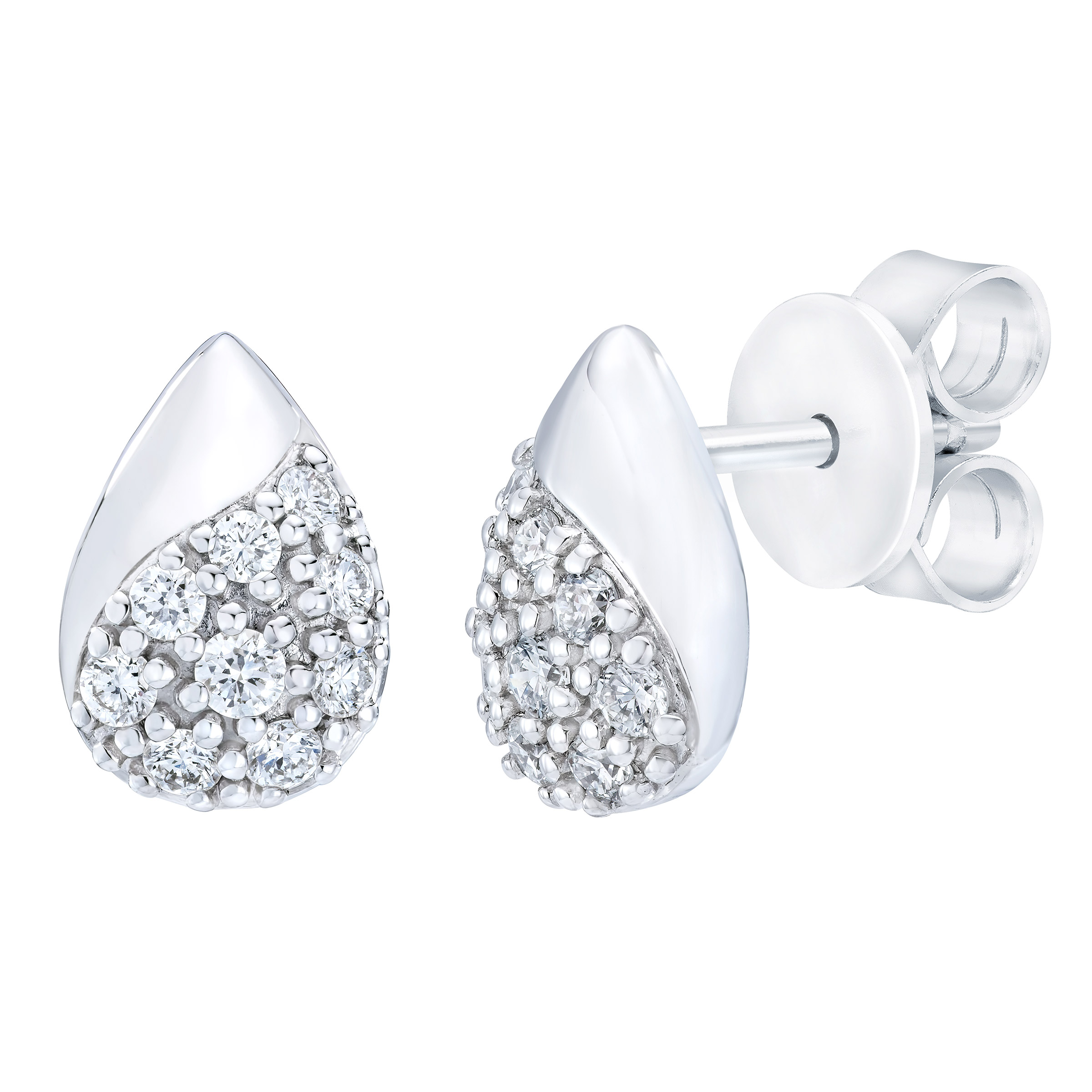 Teardrop Shaped Round Brilliant Diamond Earrings (0.32 ctw)