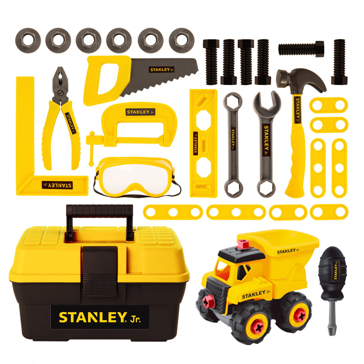 Stanley Jr. Take-A-Part Dump Truck & Kid's Toolbox/Toy Tool Set | Costco