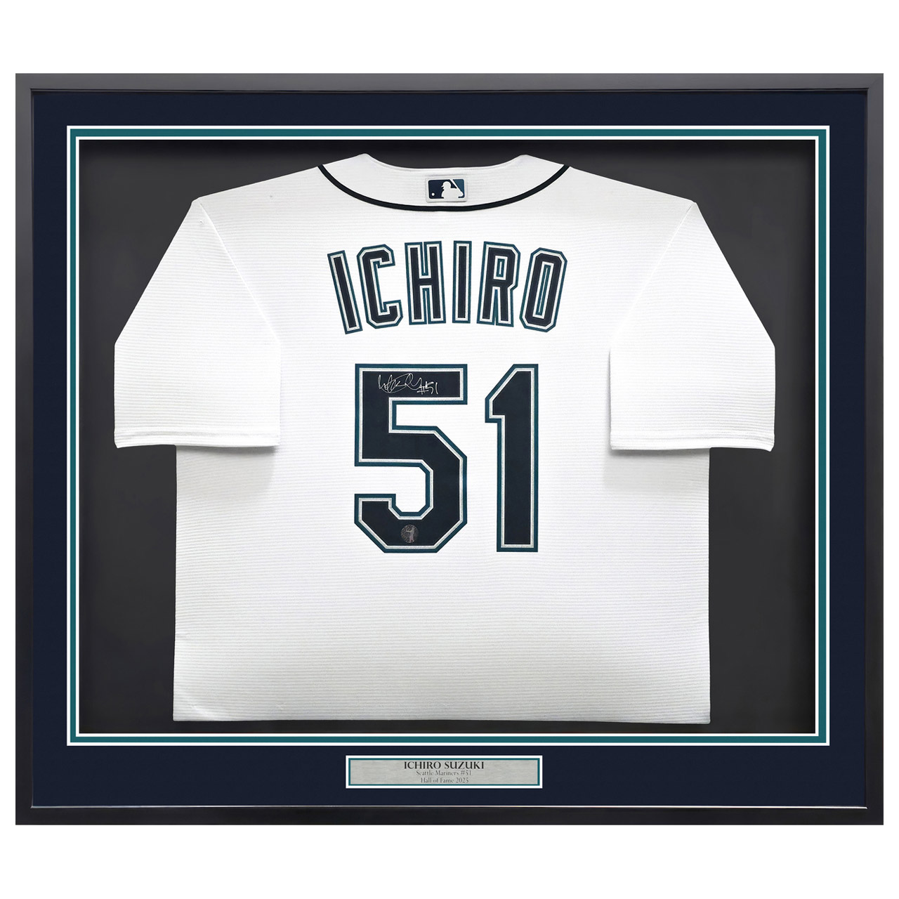 Ichiro Suzuki Autographed Framed White Nike Jersey Seattle Mariners "#51" - MCS Authenticated