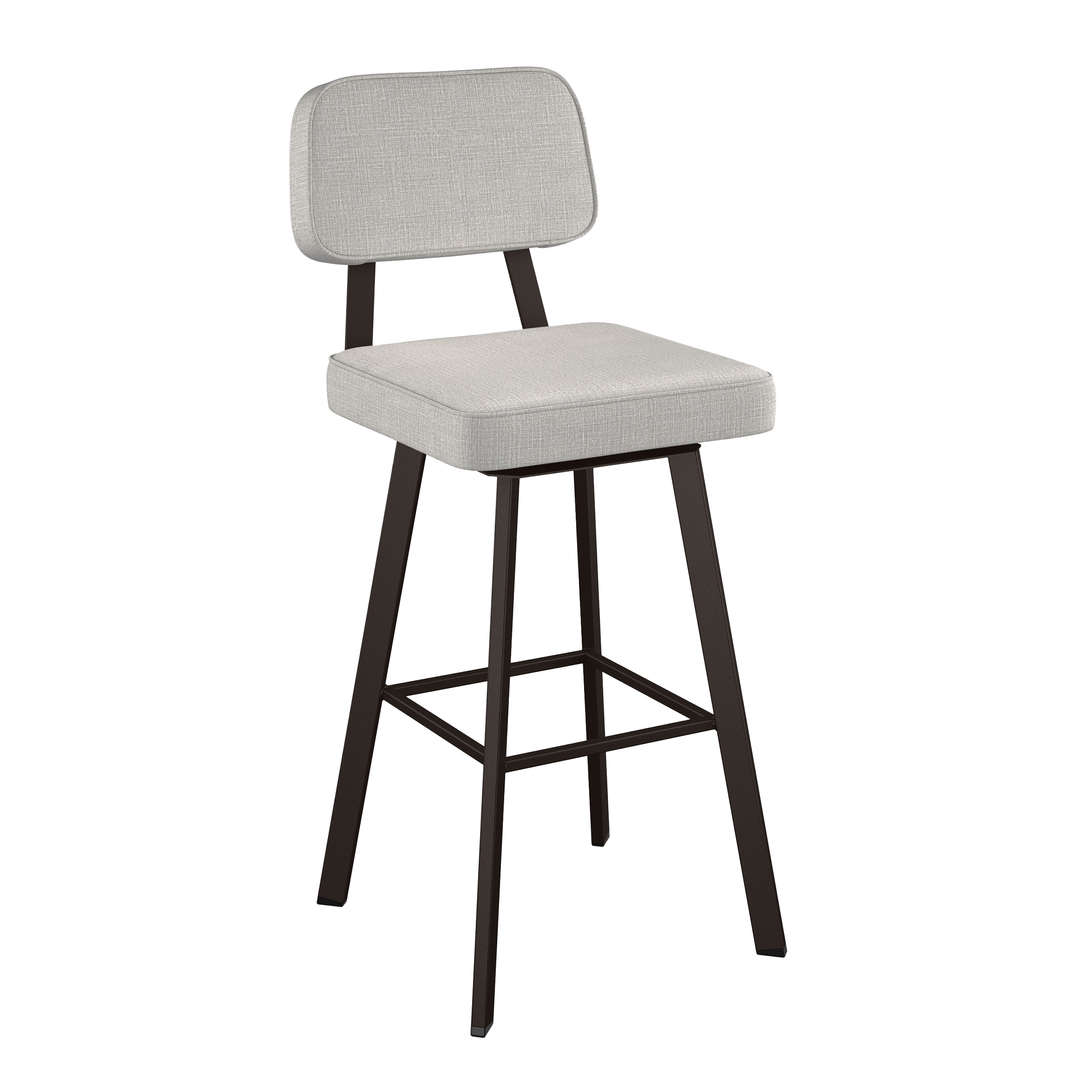 Amisco Clarkson Modern Grey and Beige Swivel Bar or Counter Stool