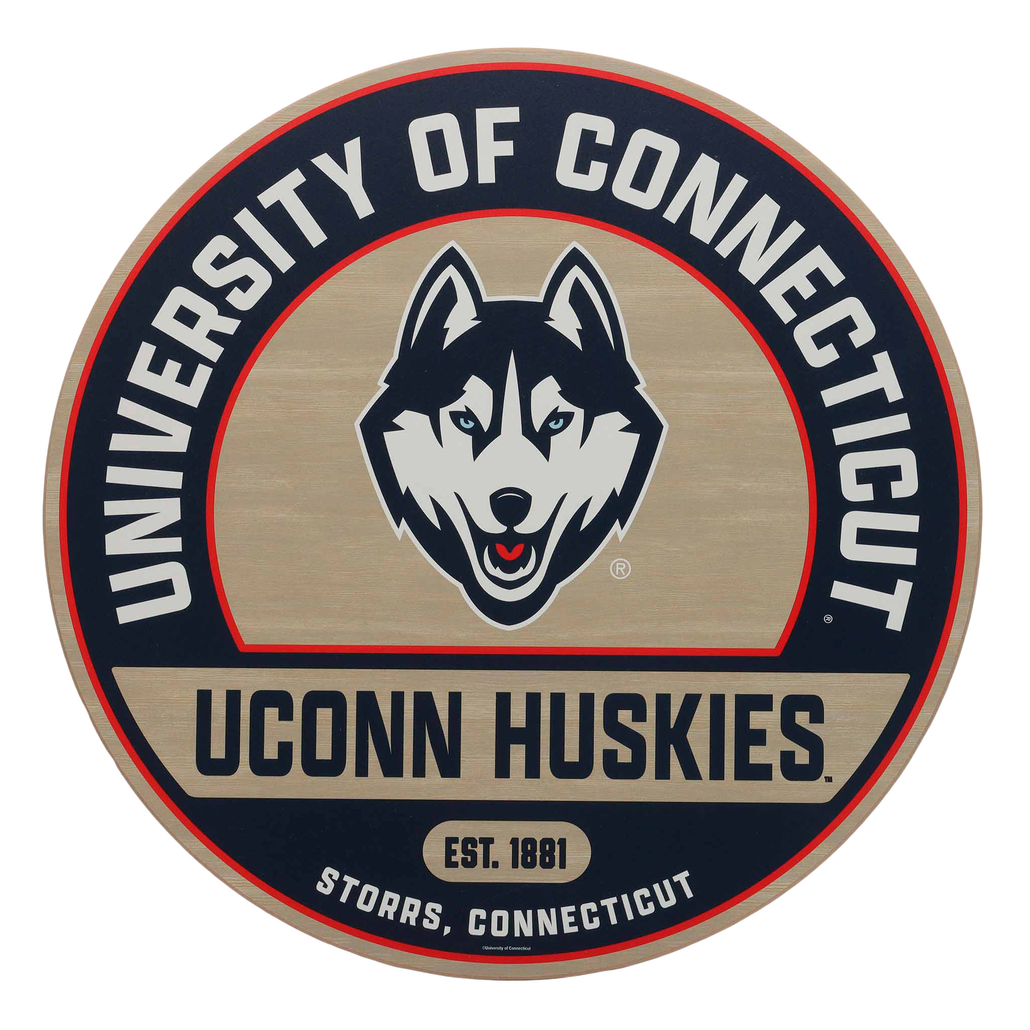 NCAA Wood Round Wall Sign