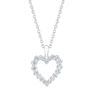 14KT WHITE GOLD VS2 I 0.50CTW ROUND DIAMOND HEART PENDANT
