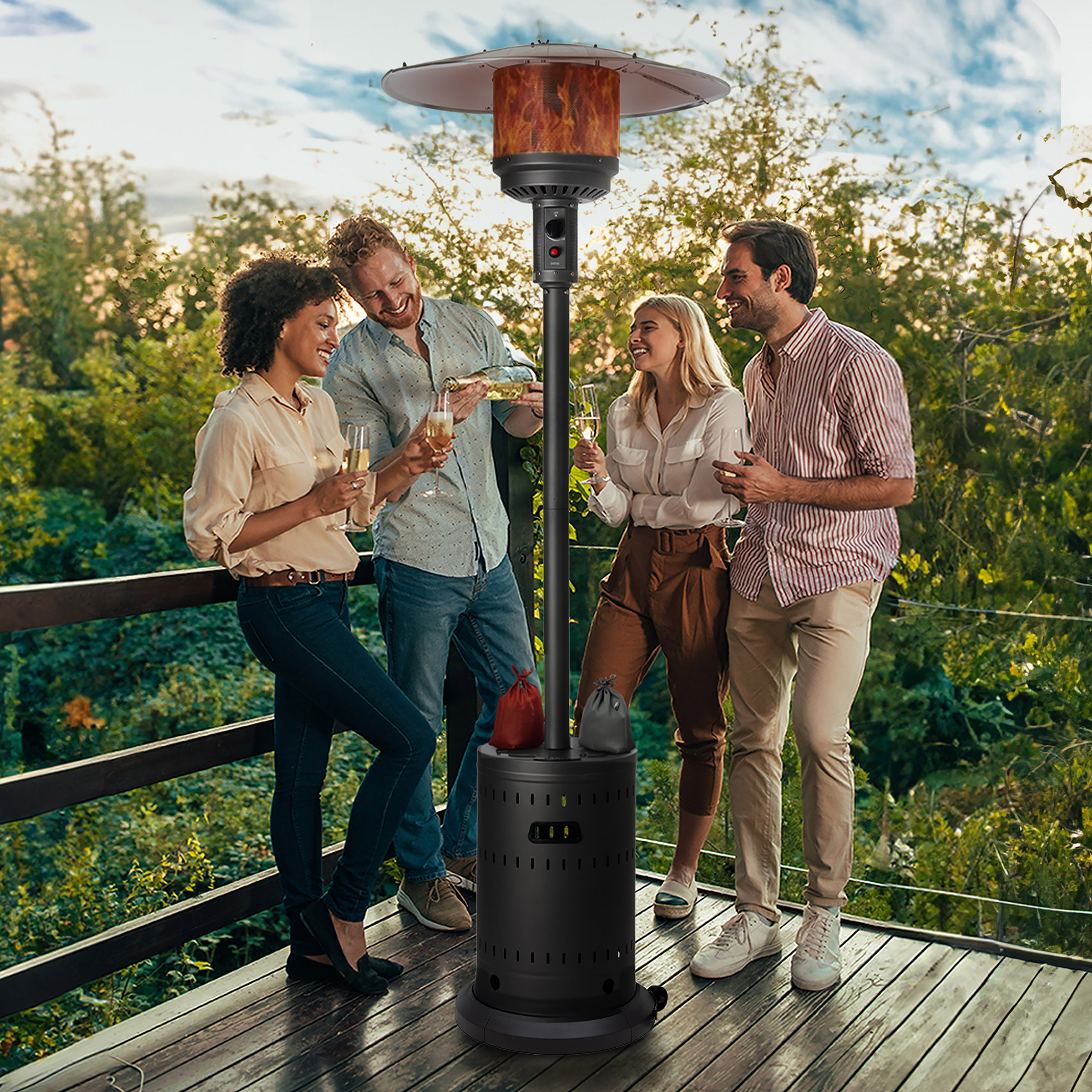 Fire Sense Matte Black Patio Heater | Costco