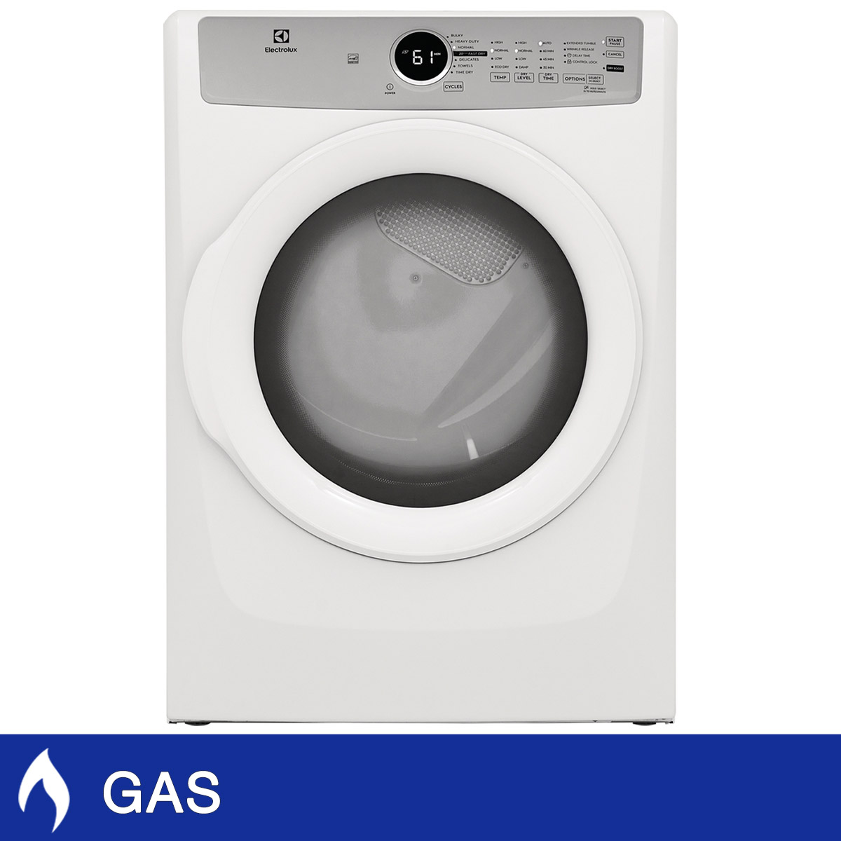 Electrolux 3 Series 27 in. 8.0 cu. ft. White Front-Load Gas Dryer with Reversible Door