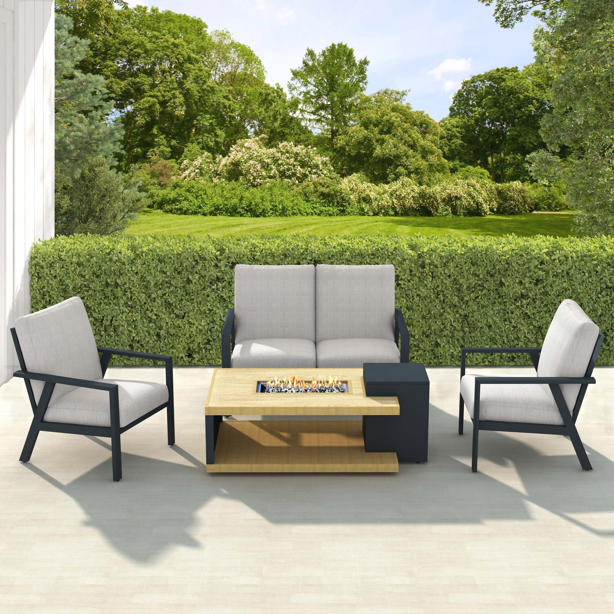 Starlight 4-piece Patio Conversation Set with Fire Table