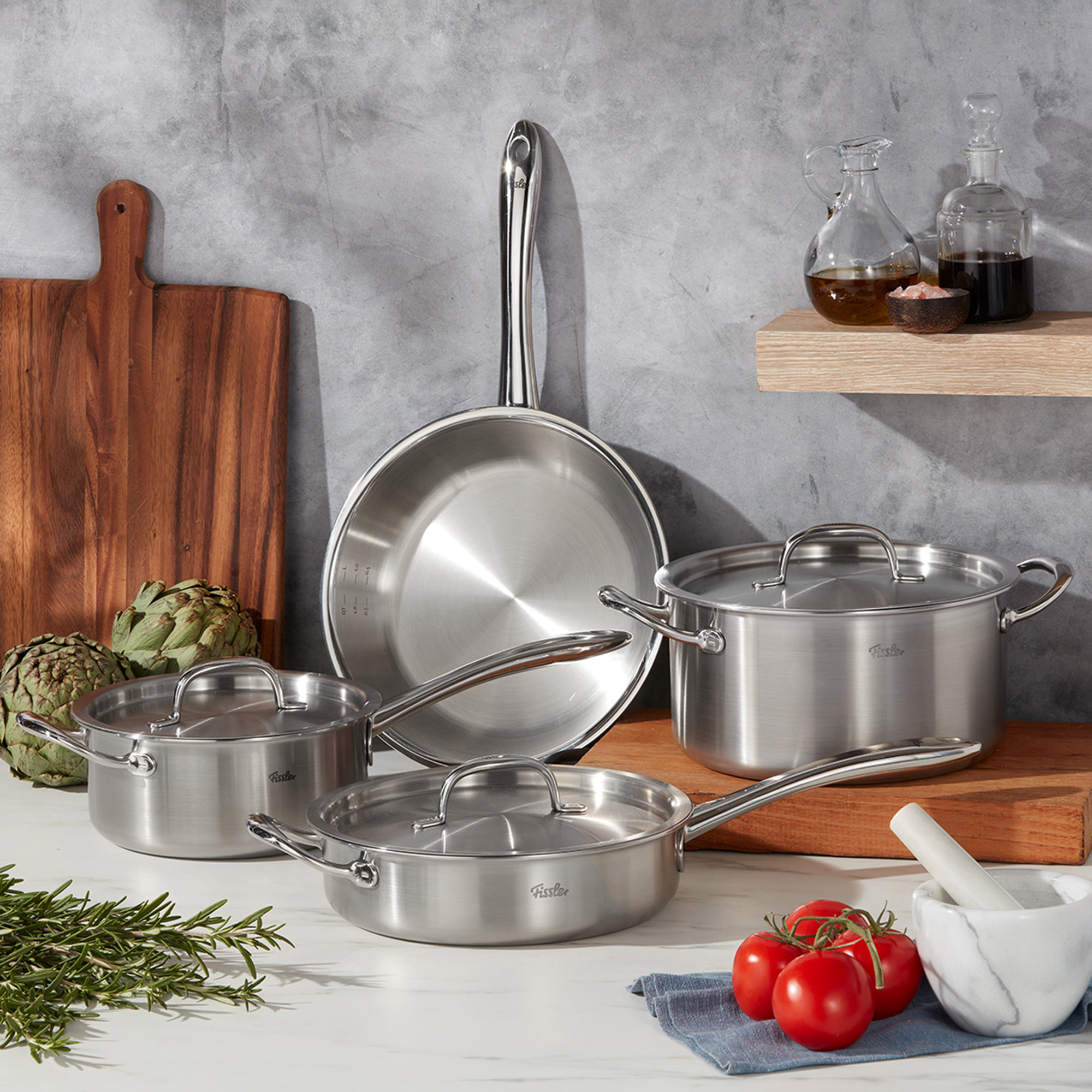 Fissler M5 Pro-Ply Stainless Steel 5-ply Cookware Set, 7-pieces
