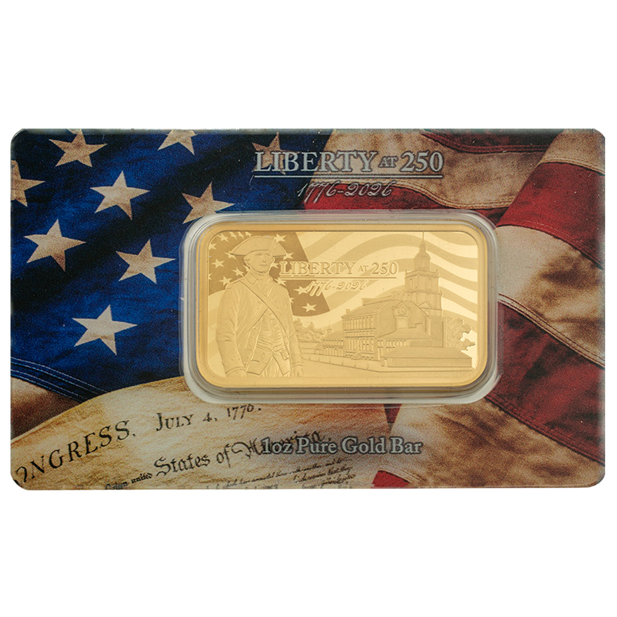 1 oz Gold Bar PAMP Liberty at 250