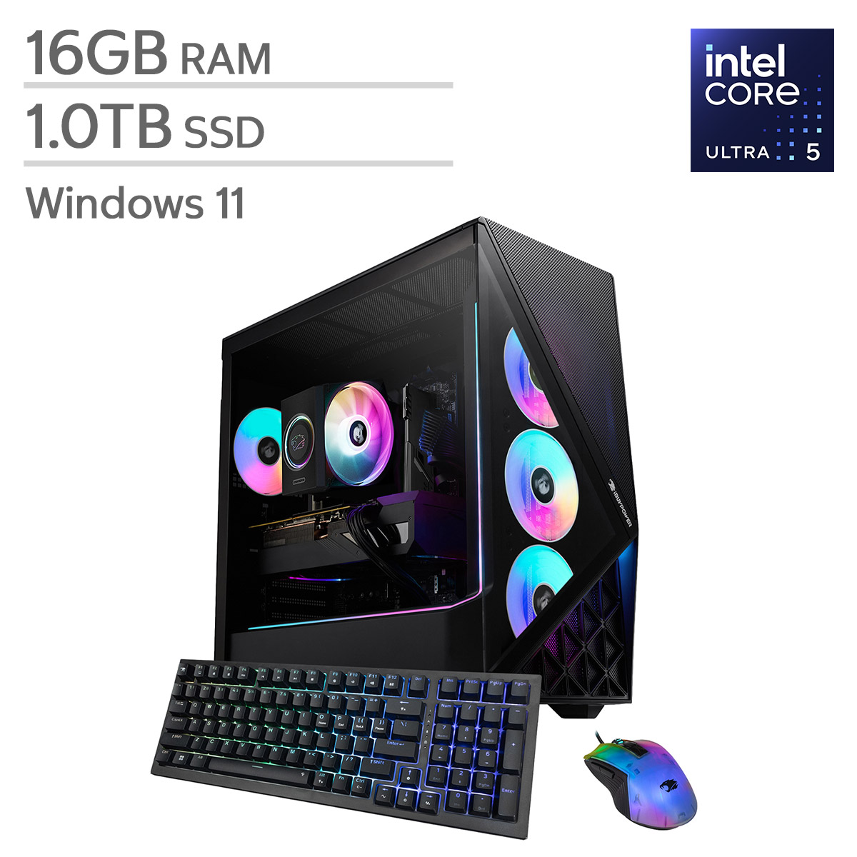 iBUYPOWER Gaming Desktop, Intel Core Ultra 5 225F - 16GB RAM, 1TB
