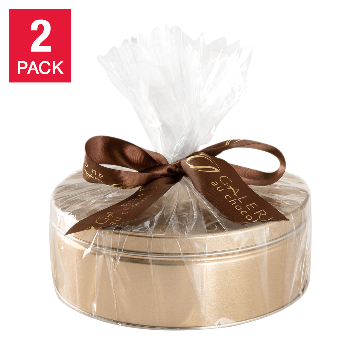 Galerie au Chocolat, Chocolate Almond Bark & Caramel Almond Dreams Gold Tins, 600 g 