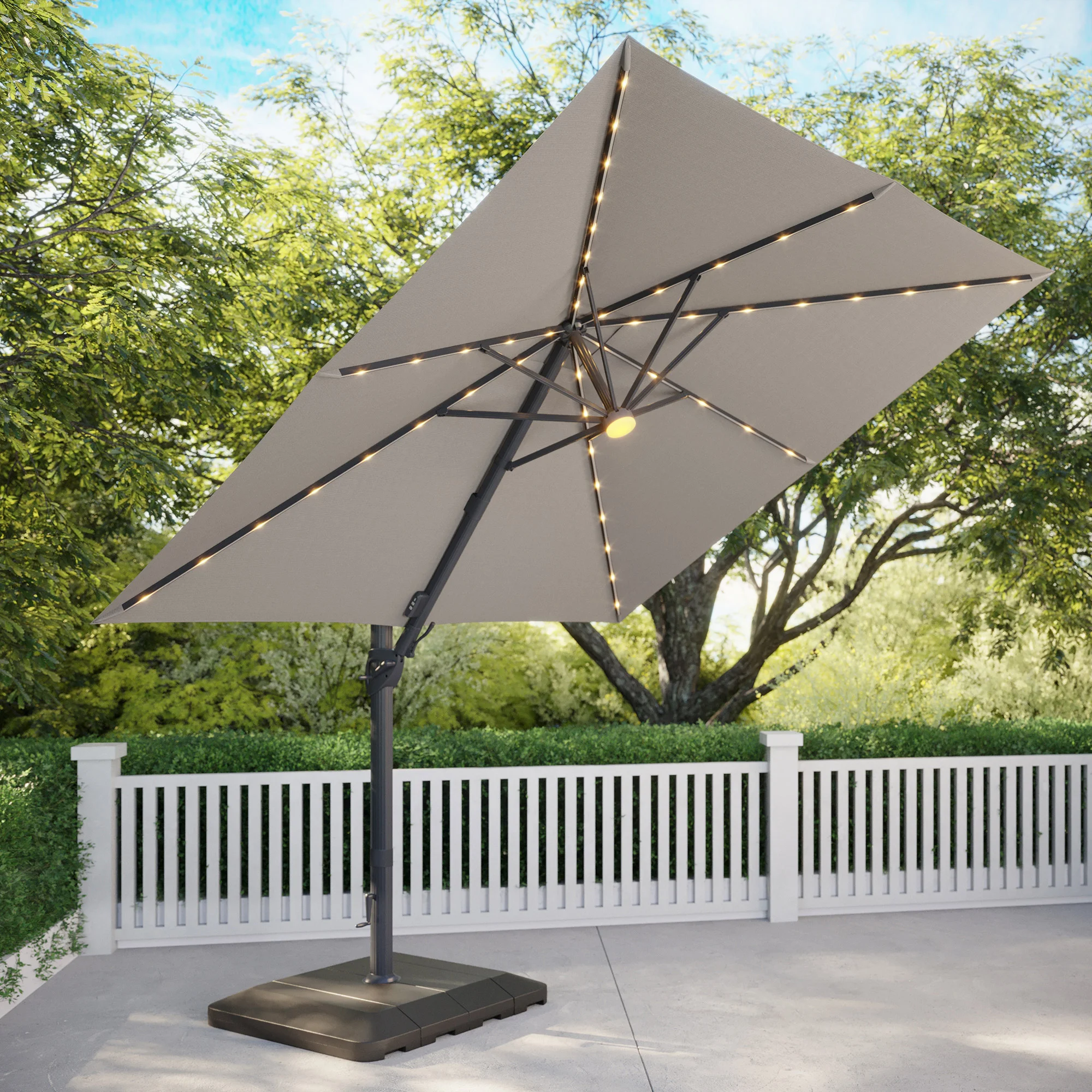 【美品】オンリープレミオ　フランネル スリーピース　ライトグレー Seasons Sentry 10' Square Solar LED Cantilever Umbrella | Costco