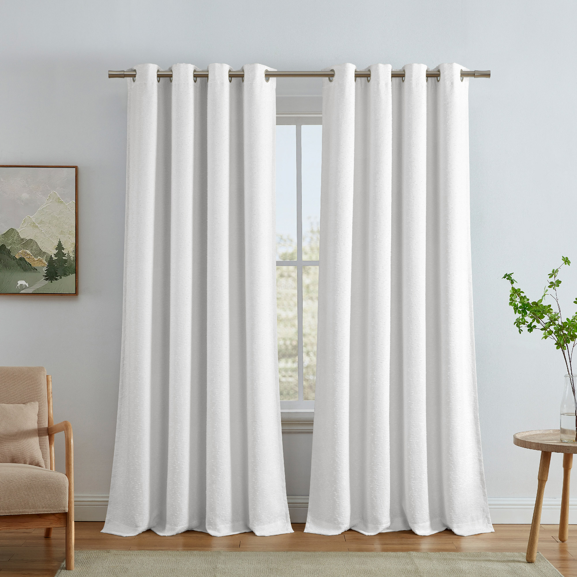 SUN+BLK Rhodes Collection Bouclé Blackout Curtain Panel, 2-panel