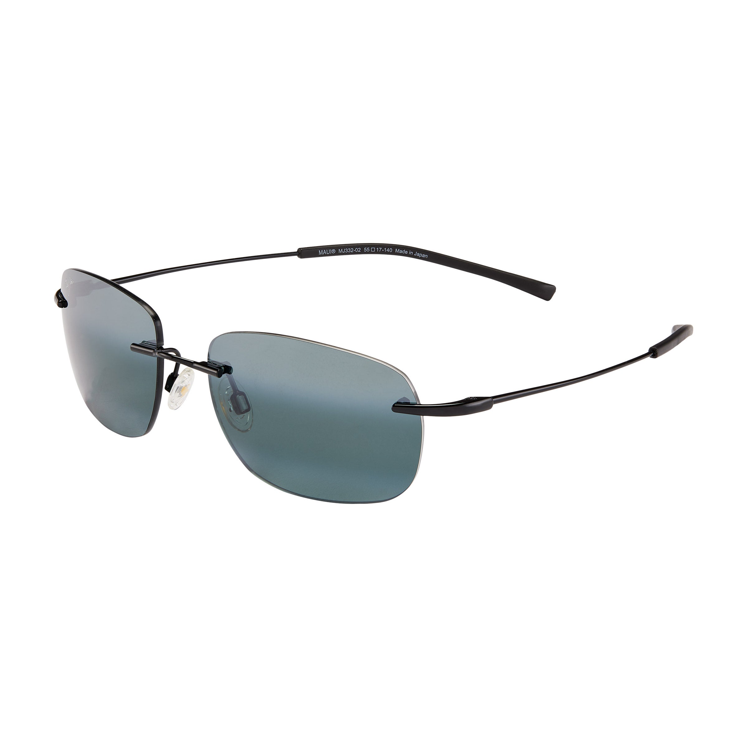 マンミーヤ Maui Jim Nanea 332-02 Black Gloss Polarized Sunglasses, Neutral