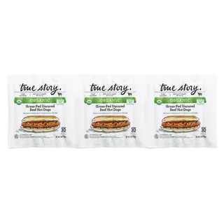 TRUE STORY ORGANIC GRASSFED BEEF HOT DOGS 3/10OZ