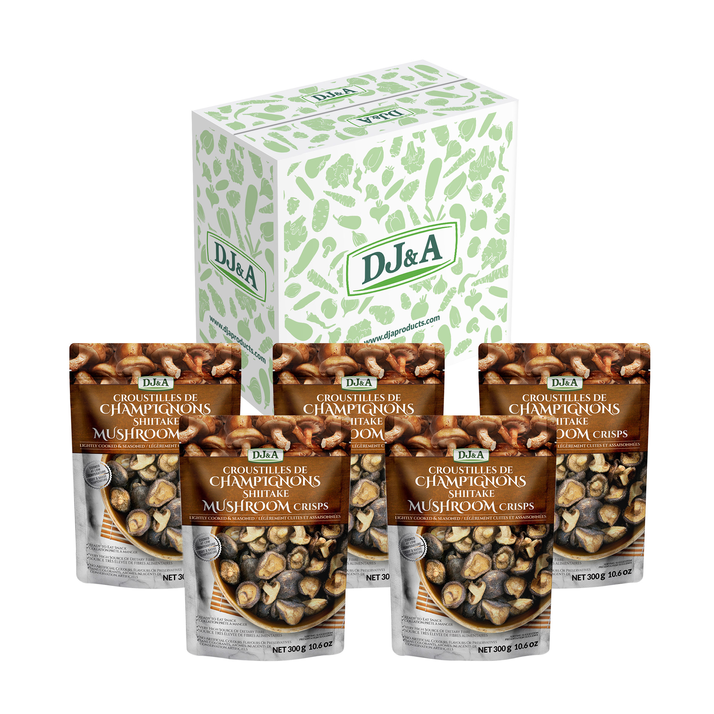 DJ&A Shiitake Mushroom Crisps, 5 × 300 g  