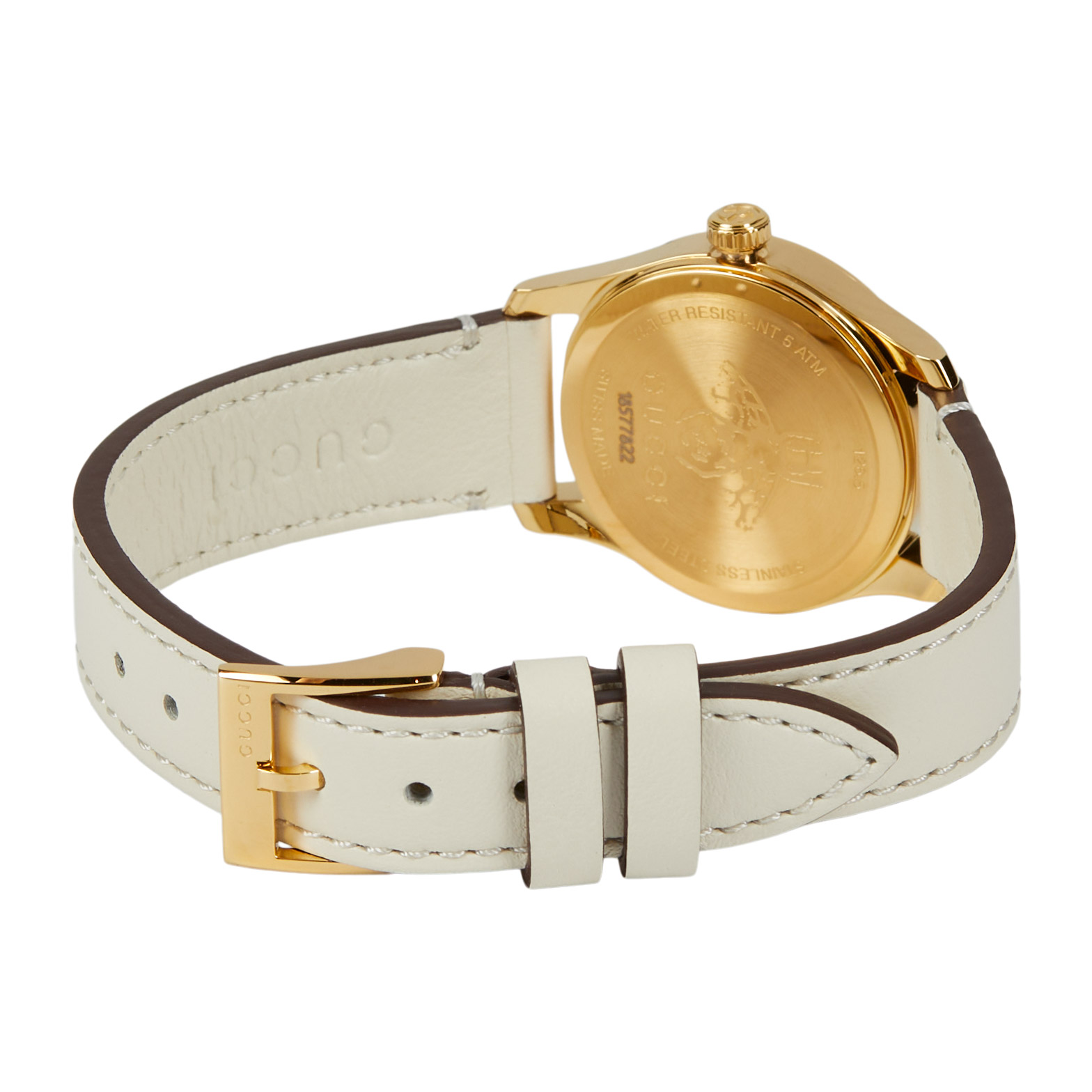 Gucci G-Timeless Swiss Made Yellow Gold PVD Calf Leather Quartz