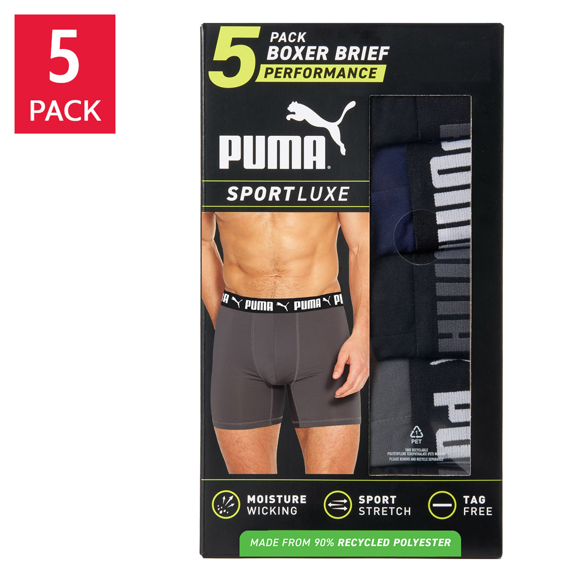 PUMA Men's Boxer Brief, 5 pack | Costco