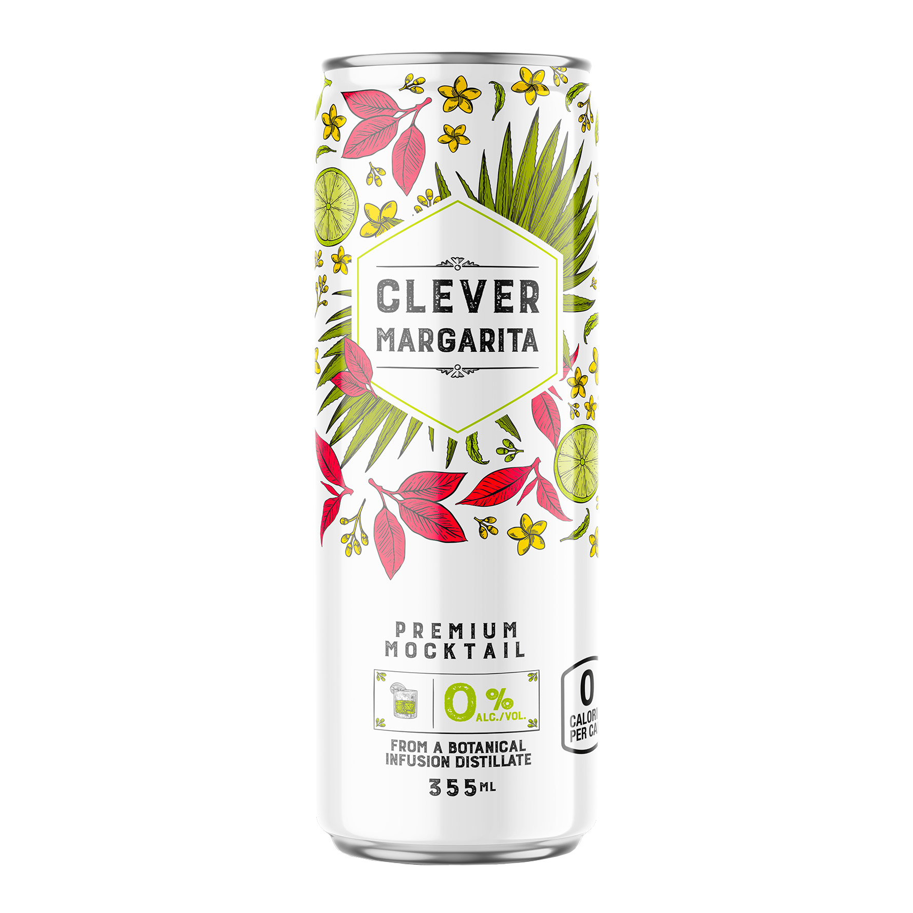 Clever Mocktails Sugar Free Margarita, 355 mL 24-pack 