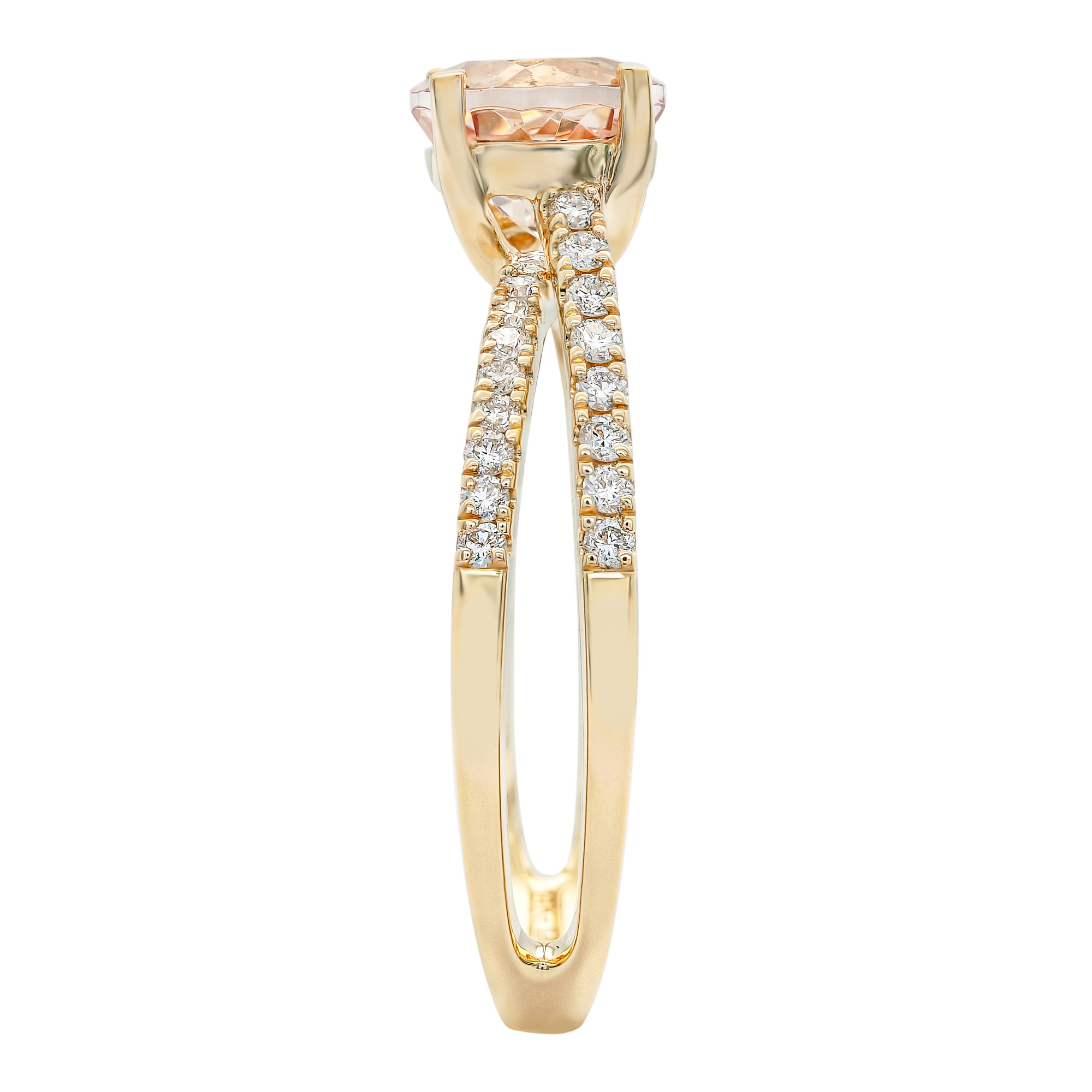 Round Cut Morganite and Diamond Ring (0.25 ctw) | Costco