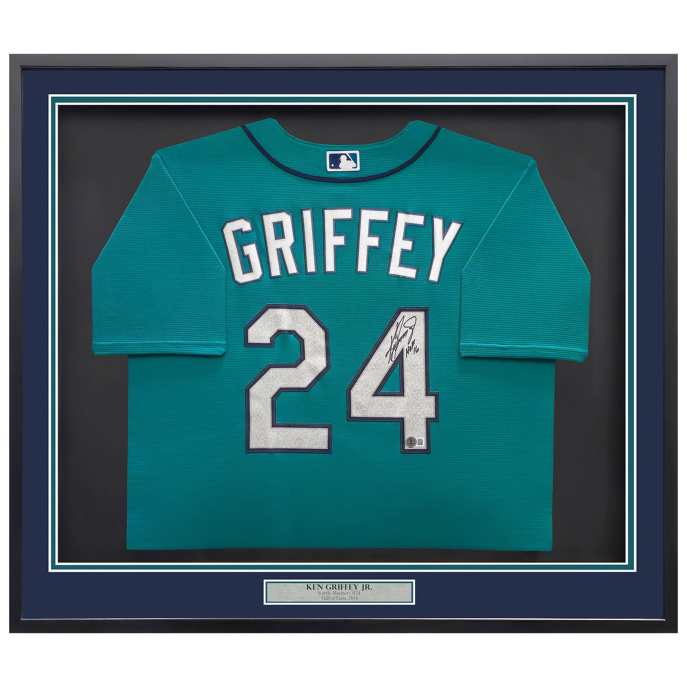 Ken Griffey Jr. Autographed Framed Seattle Mariners Teal Nike